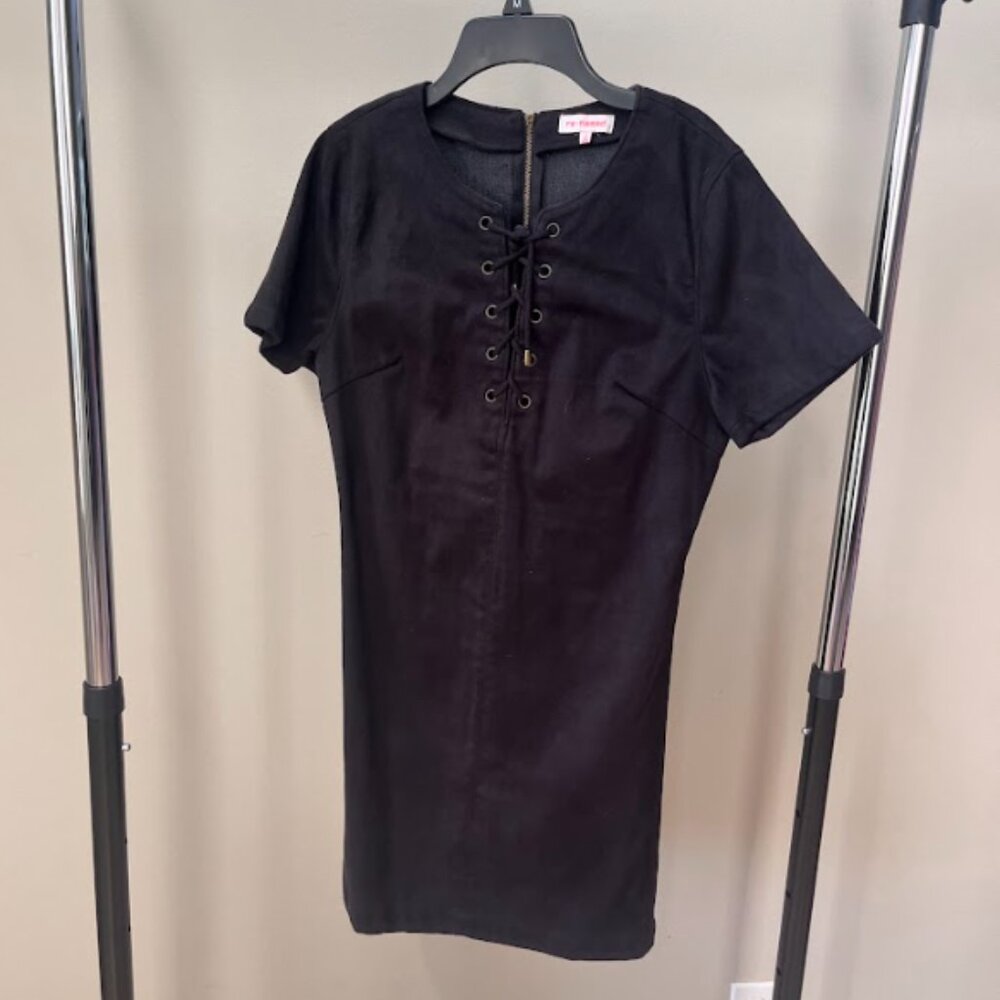 Re:named Black Suede Dress